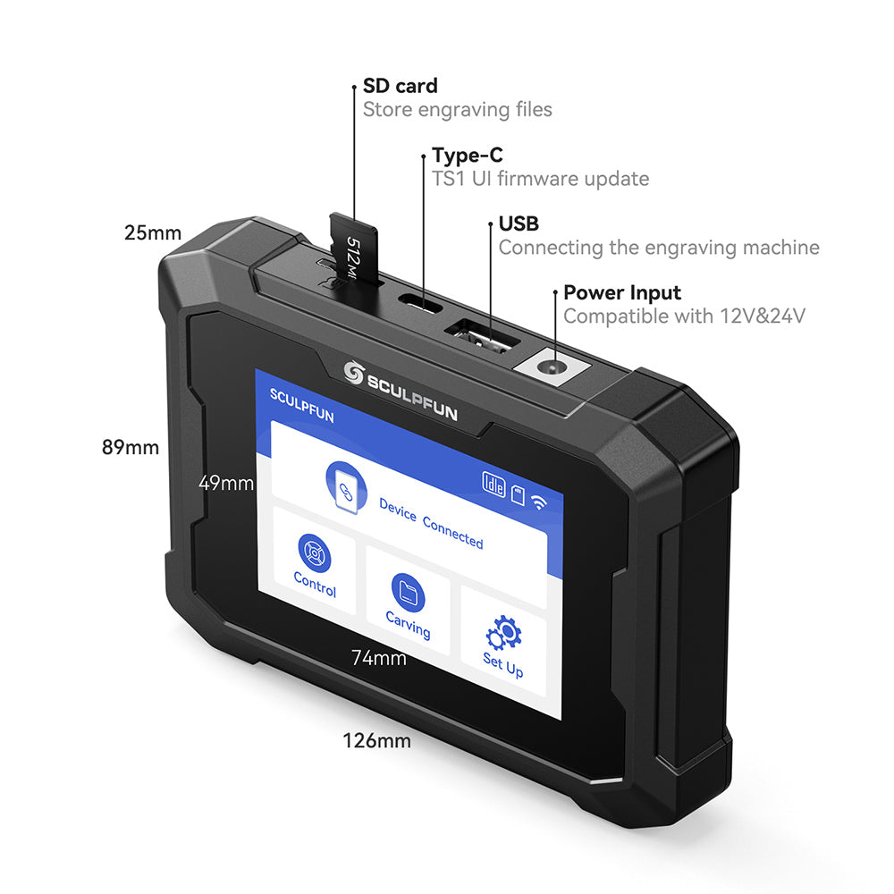SCULPFUN TS1 3.5-inch Touch Screen for Laser Engraver Offline Working
