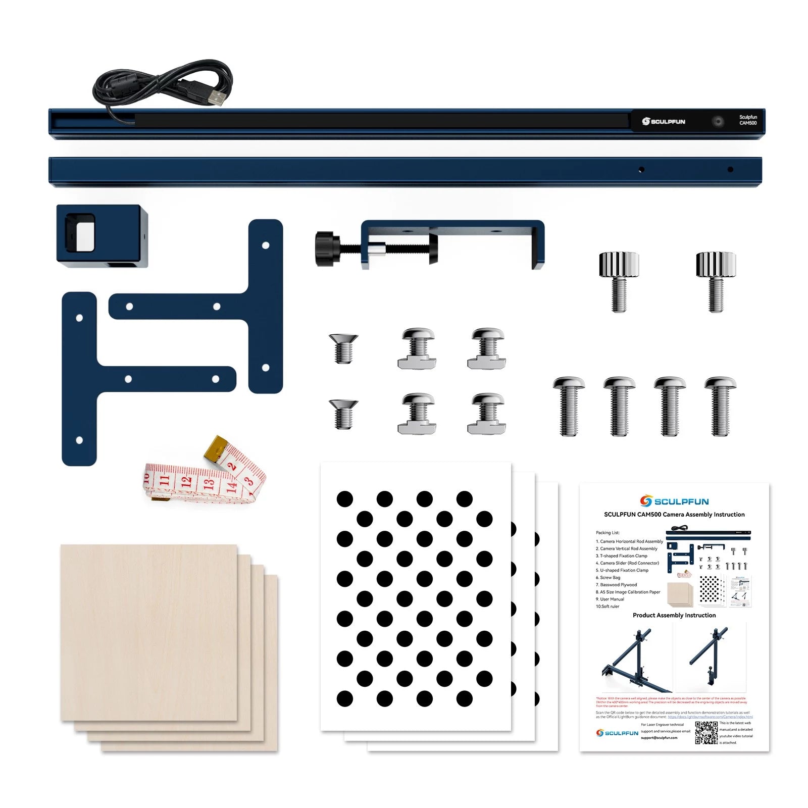 Sculpfun SF-A9 40W Laser Engraver with Automatic Air Assist and Y-axis Rotary Roller and CAM500 Camera and 400x400mm Honeycomb Working Table