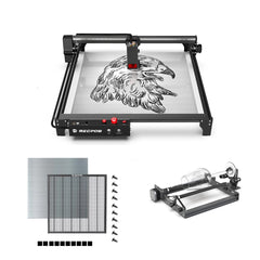 Mecpow X5 22W Laser Engraving Machine with Automatic Air Assist and 650x650mm Honeycomb and Y-axis Rotary Roller